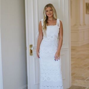 White Lace Maxi Dress from These Three Boutique
